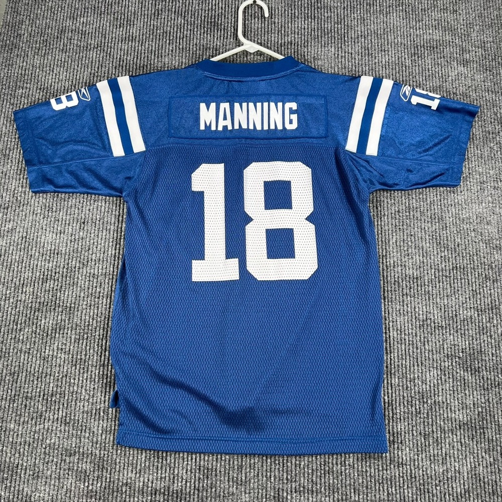 Peyton Manning Indianapolis Colts Jersey Youth Large Blue #18 Reebok Kids
